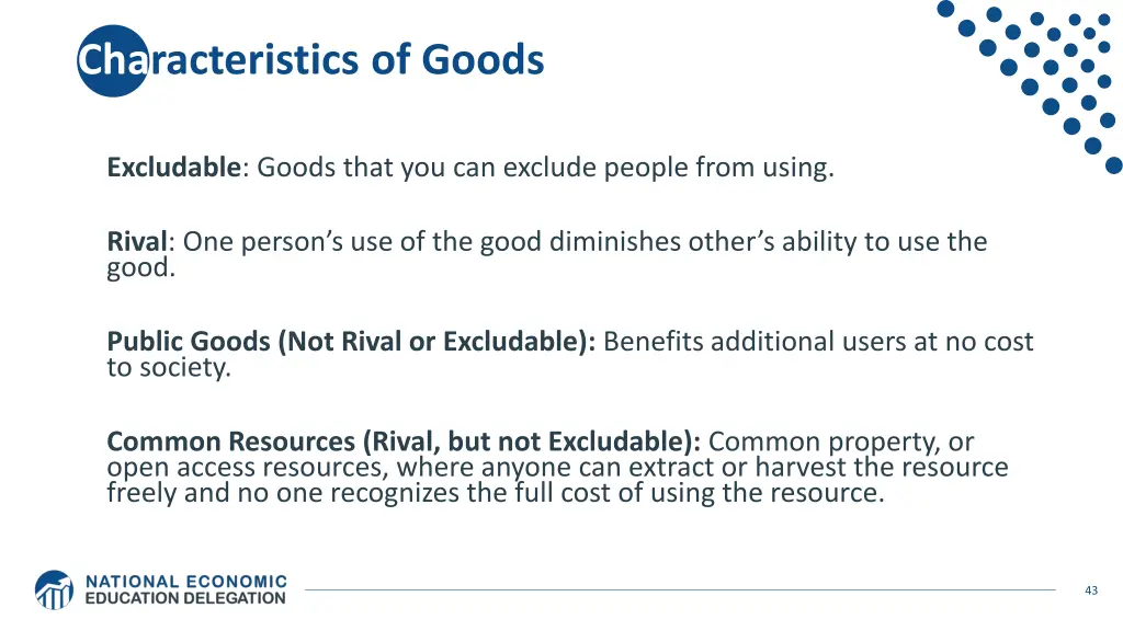characteristics of goods