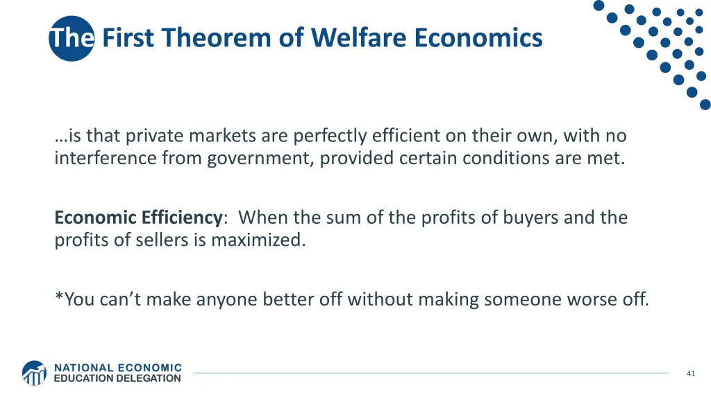 the first theorem of welfare economics
