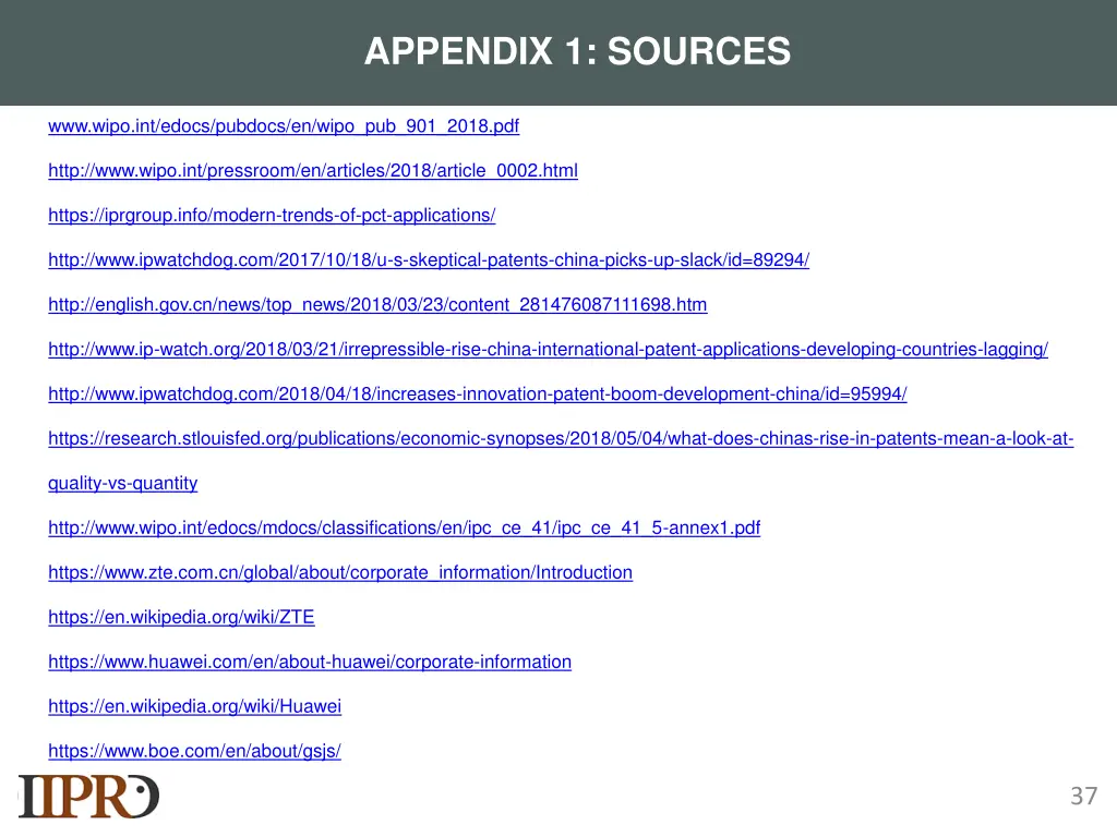 appendix 1 sources