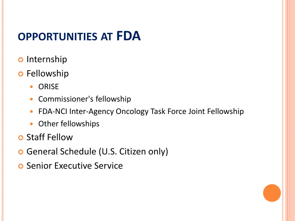 opportunities at fda