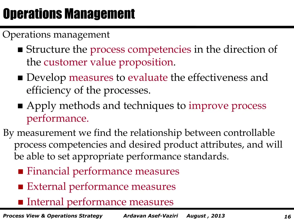 operations management