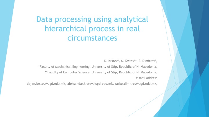 data processing using analytical hierarchical