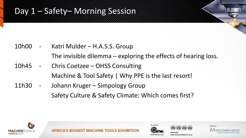 day 1 safety morning session