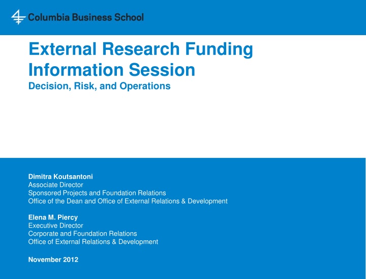 external research funding information session