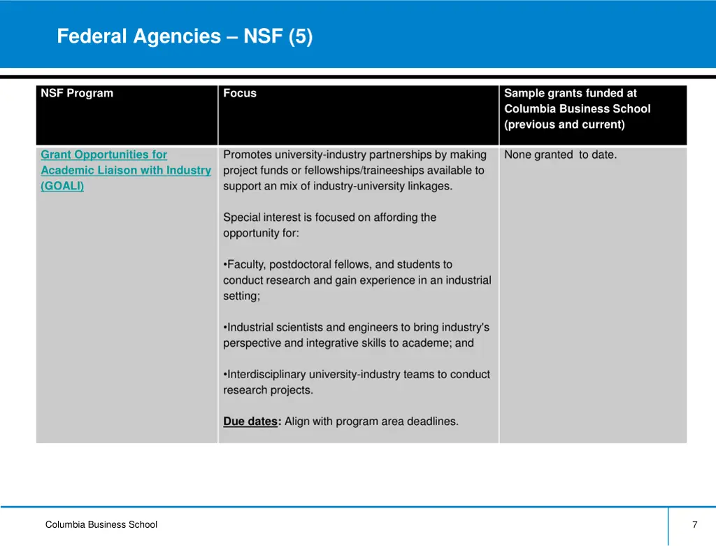 federal agencies nsf 5