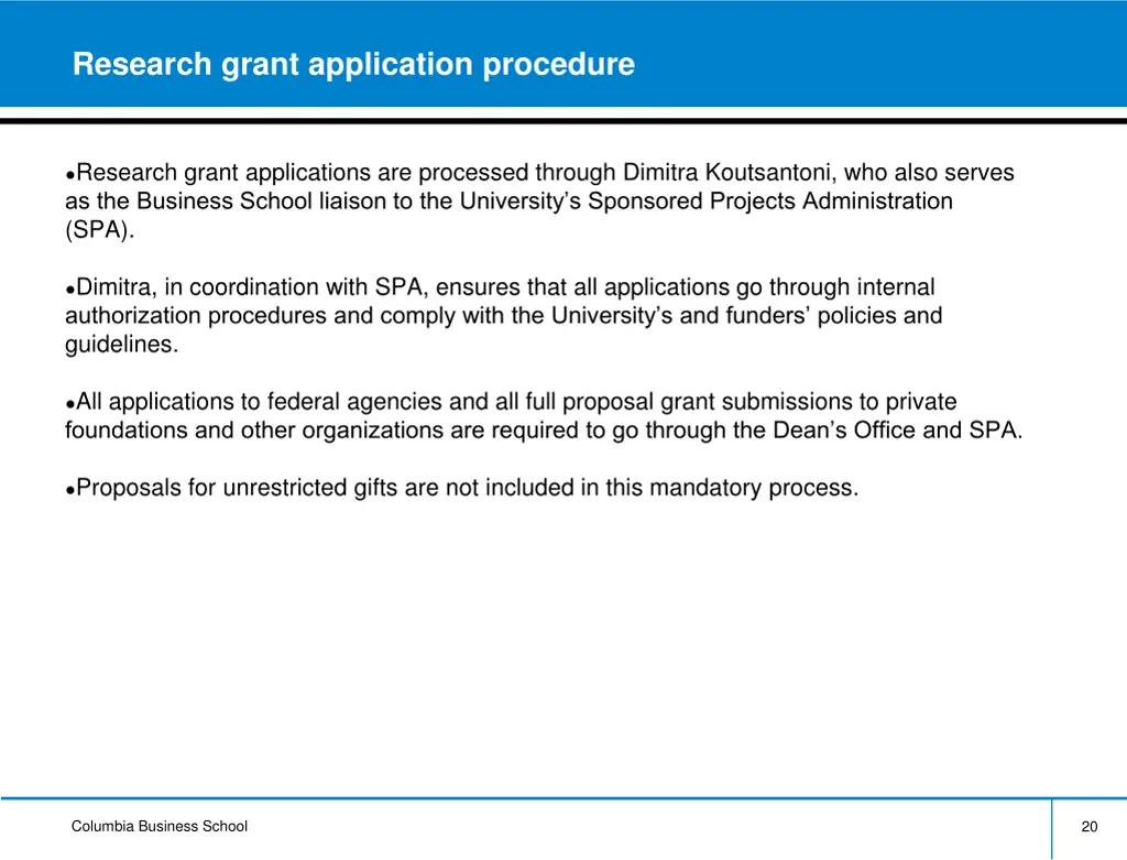 research grant application procedure