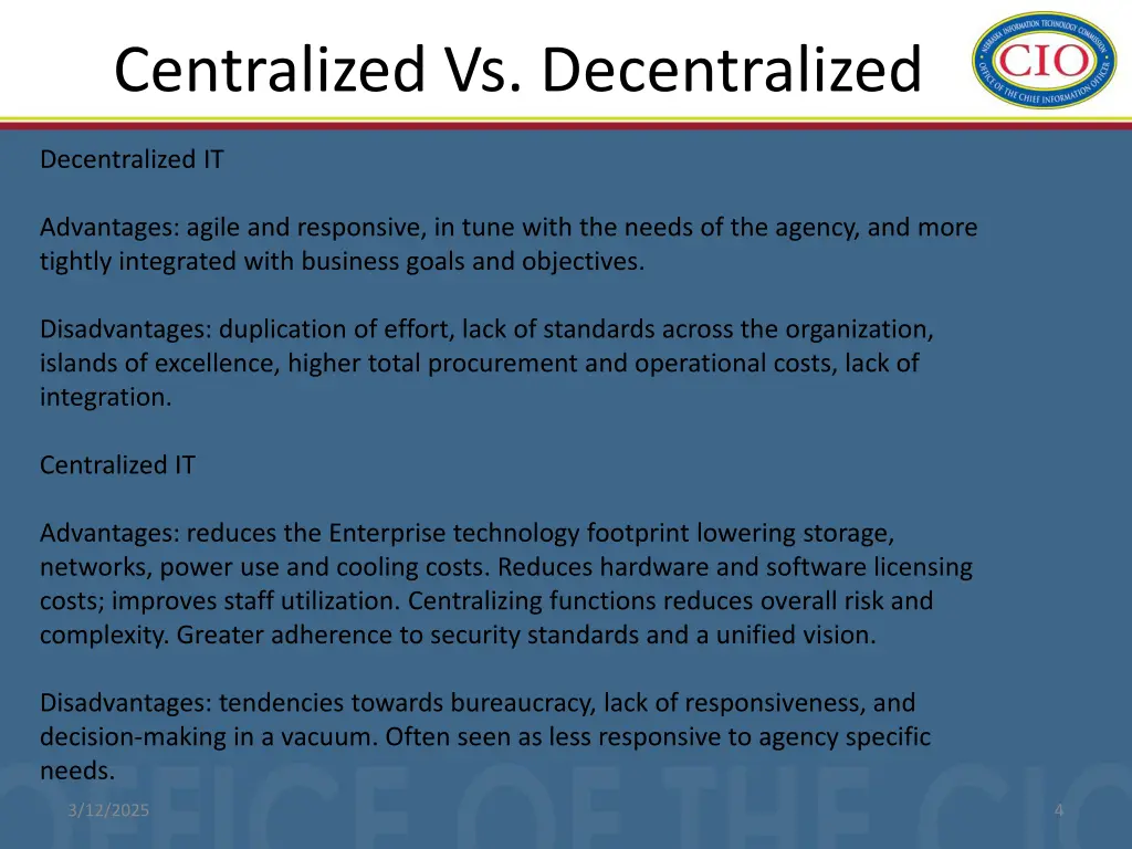 centralized vs decentralized