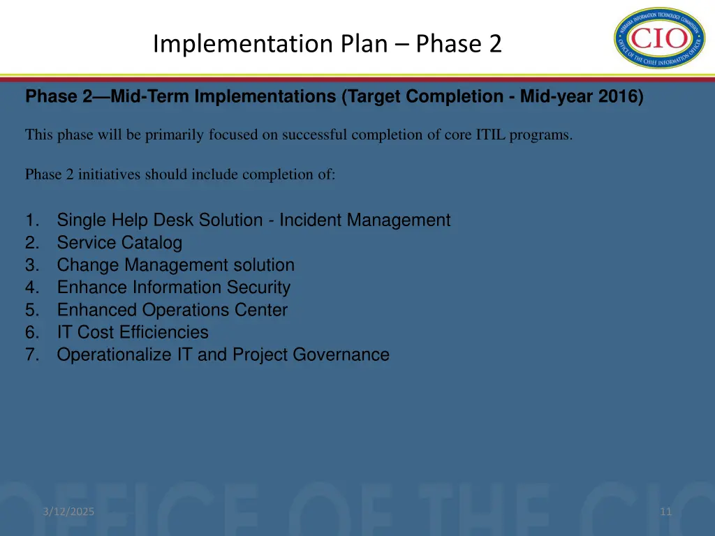 implementation plan phase 2