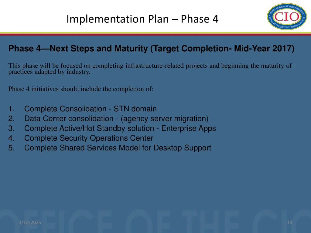 implementation plan phase 4