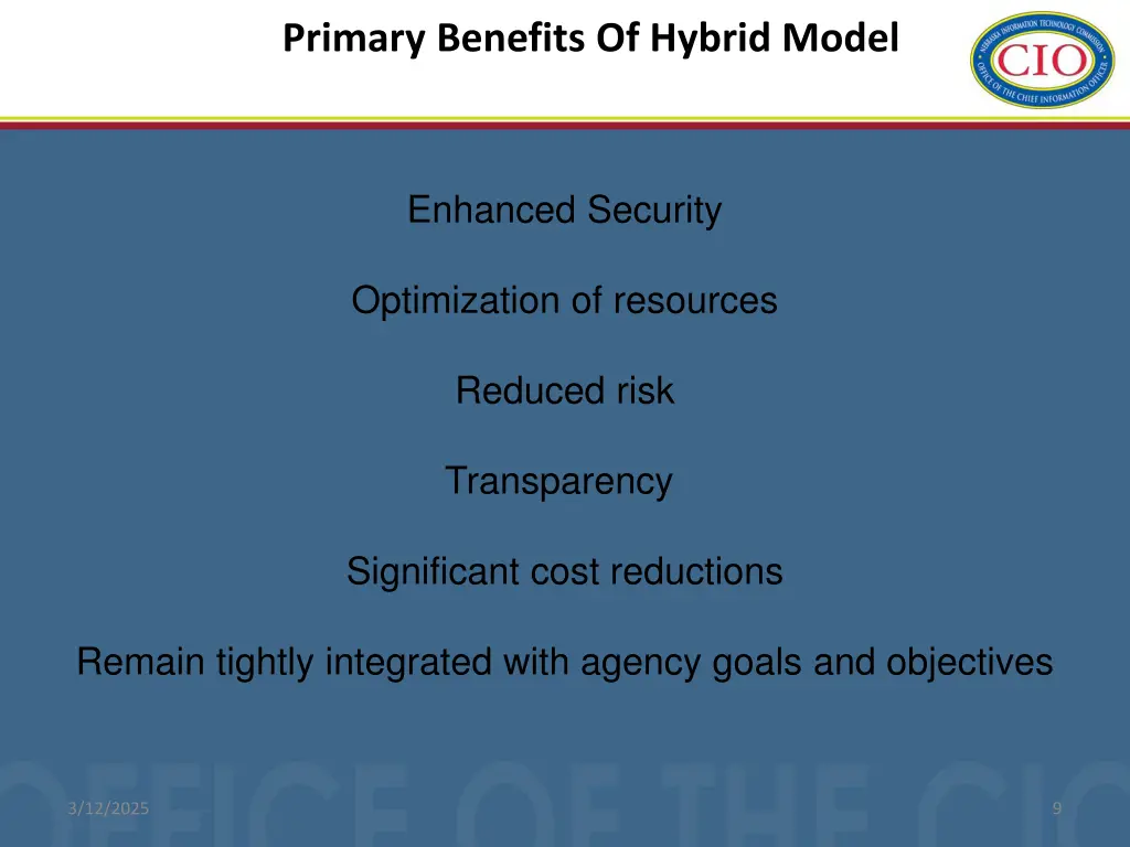 primary benefits of hybrid model