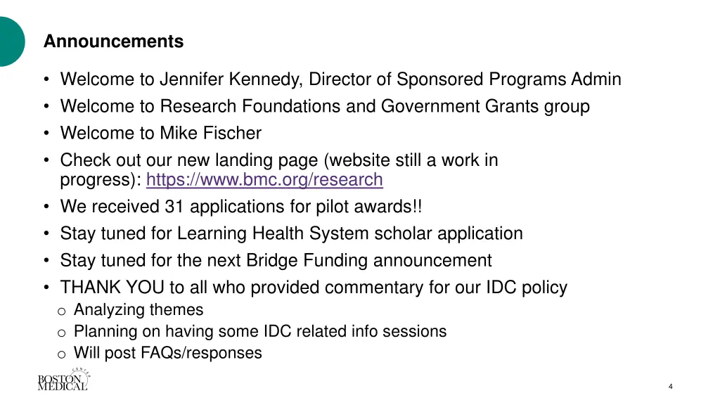 announcements