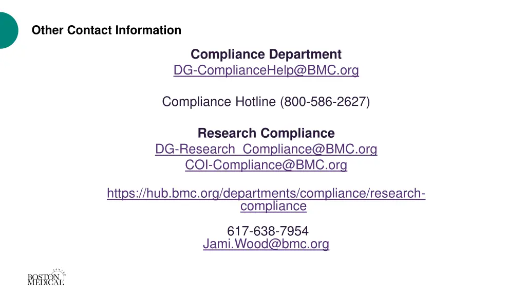 other contact information
