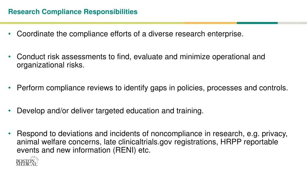 research compliance responsibilities