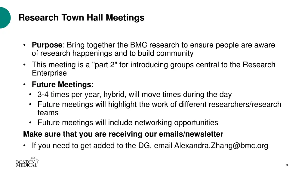 research town hall meetings
