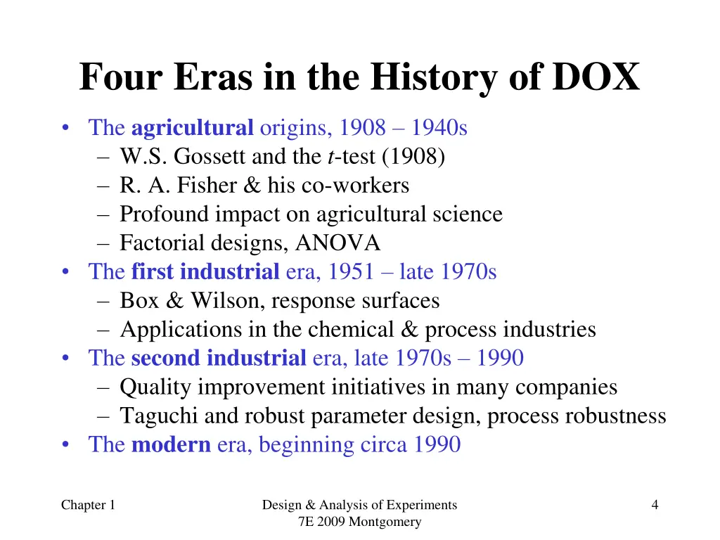 four eras in the history of dox