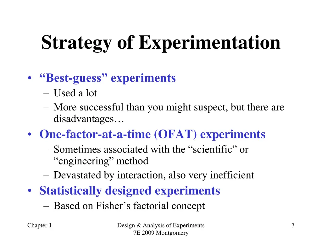 strategy of experimentation