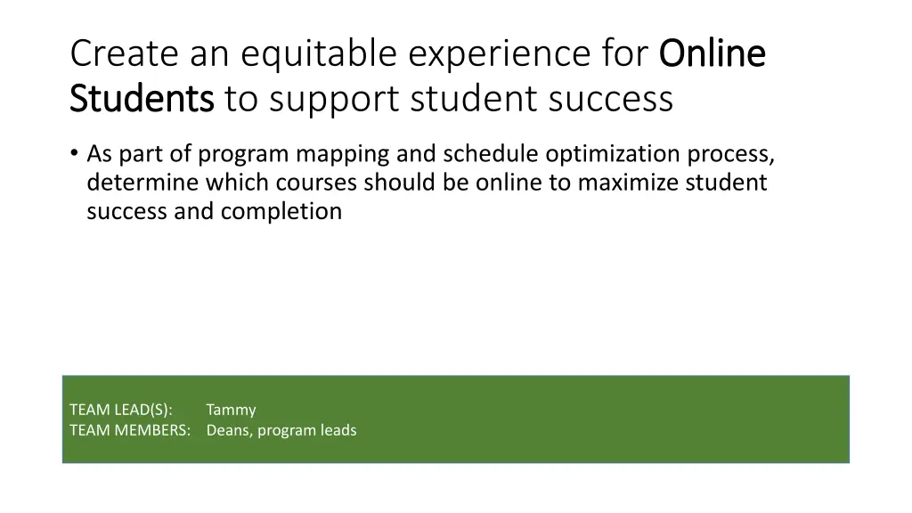 create an equitable experience for online
