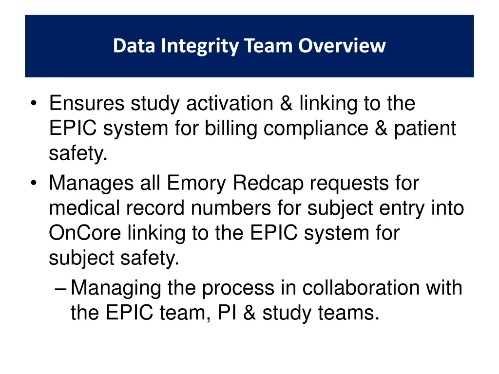data integrity team overview 1