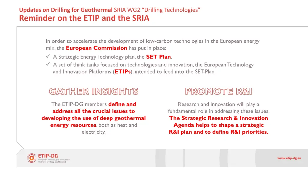 updates on drilling for geothermal sria 1