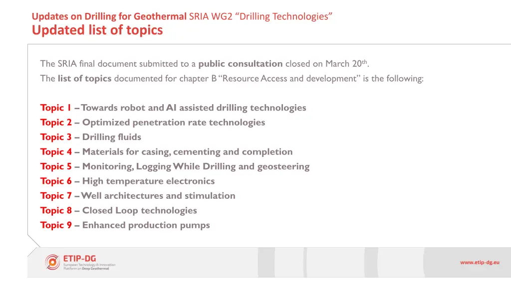 updates on drilling for geothermal sria 2