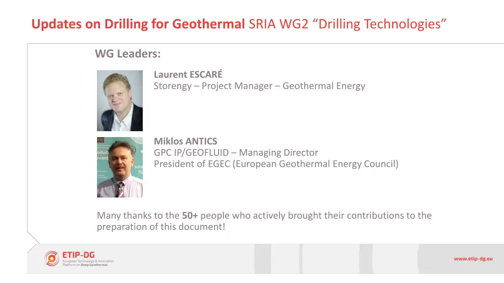 updates on drilling for geothermal sria