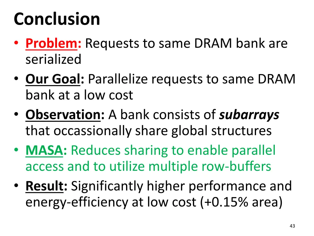 conclusion problem requests to same dram bank