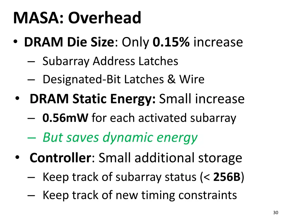 masa overhead dram die size only 0 15 increase