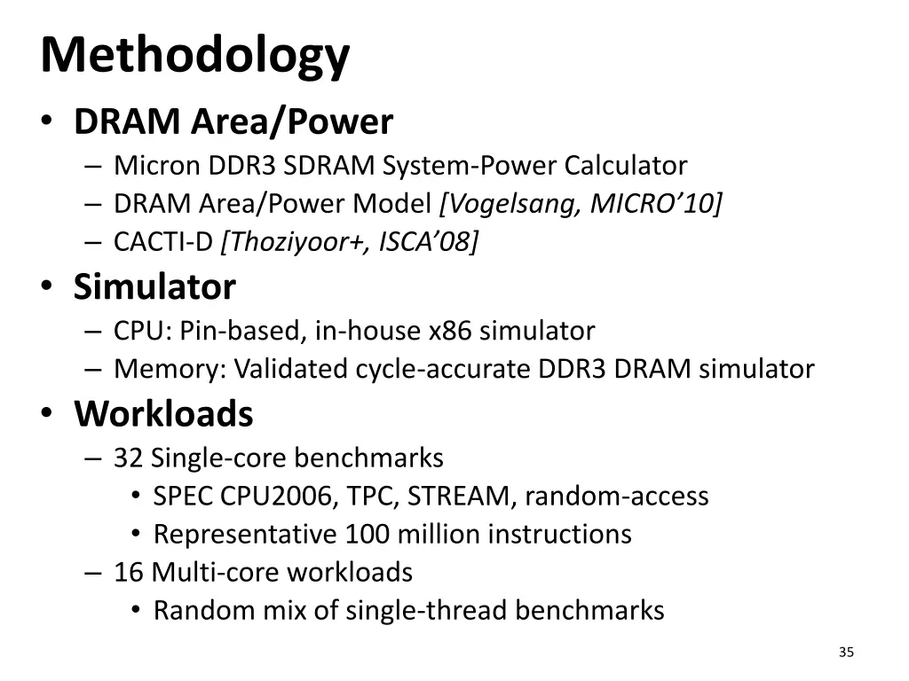 methodology dram area power micron ddr3 sdram