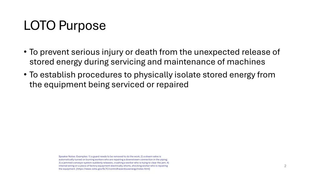 loto purpose