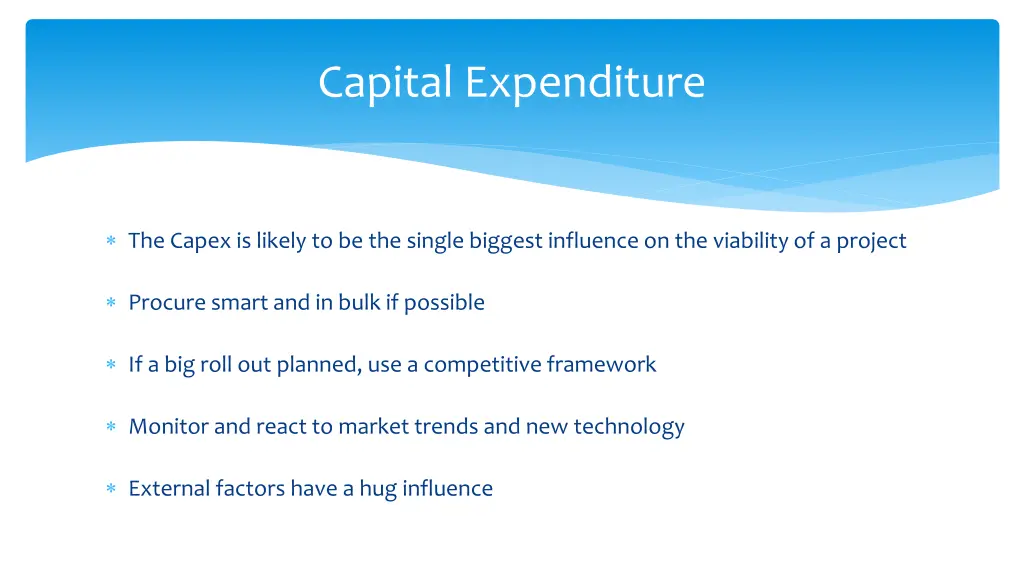 capital expenditure