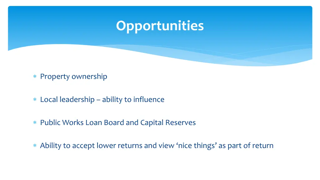 opportunities