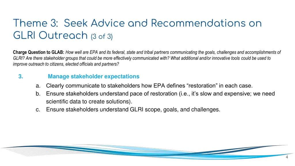 theme 3 seek advice and recommendations on glri 2