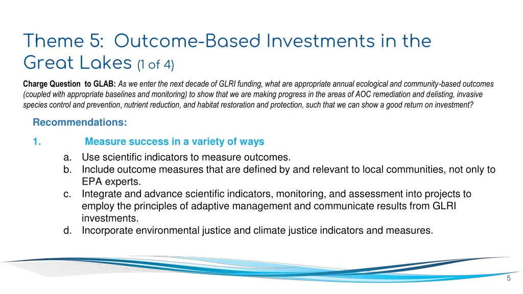 theme 5 outcome based investments in the great