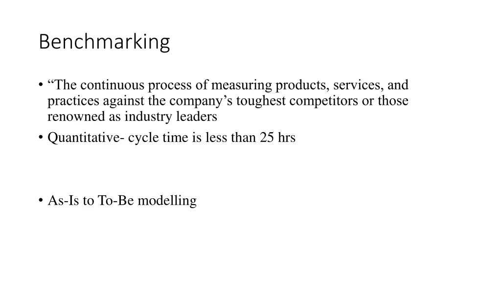 benchmarking