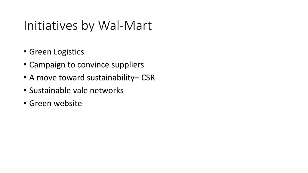 initiatives by wal mart