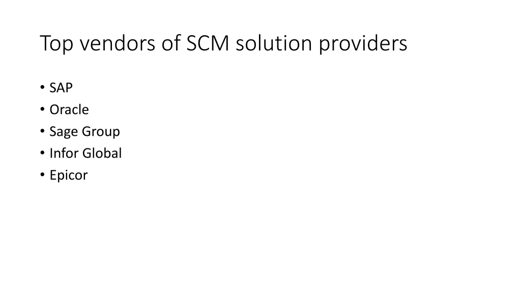 top vendors of scm solution providers