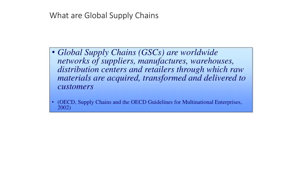 what are global supply chains