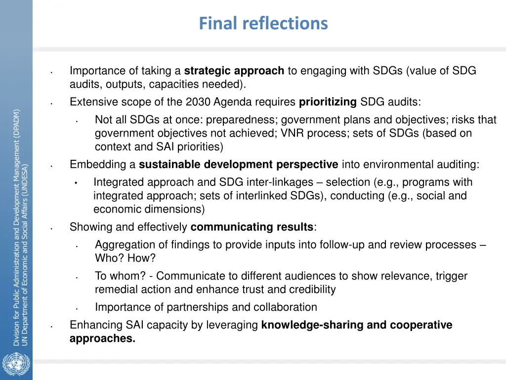 final reflections