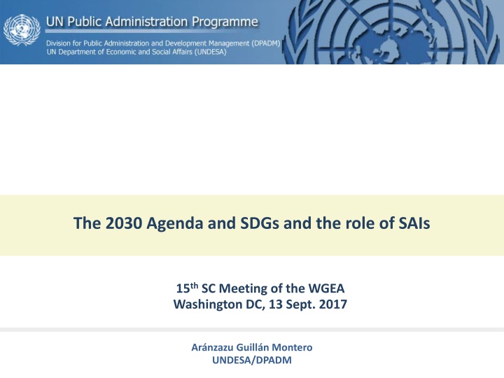 the 2030 agenda and sdgs and the role of sais