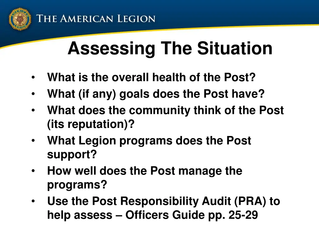 assessing the situation