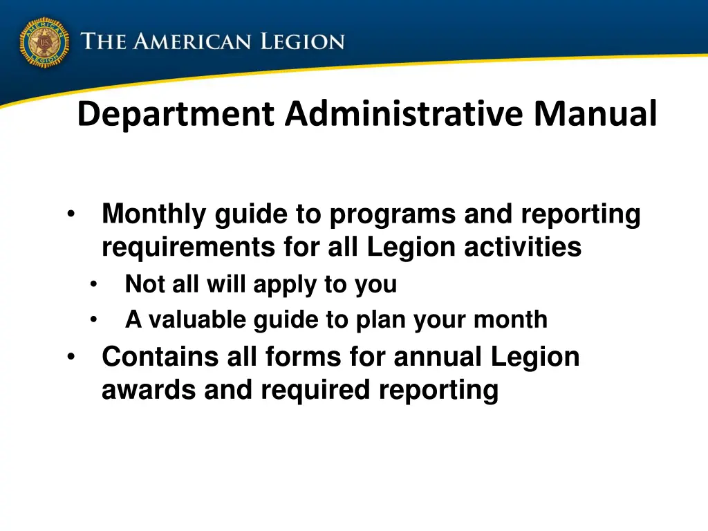 department administrative manual