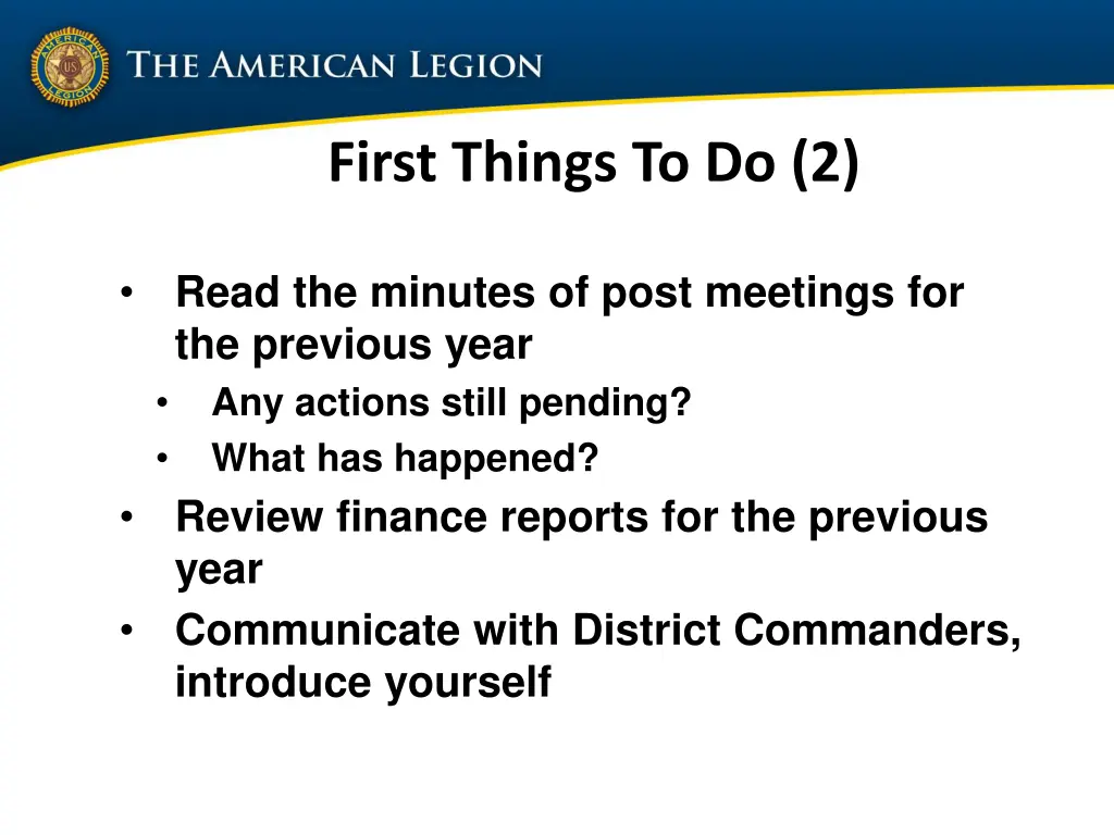 first things to do 2
