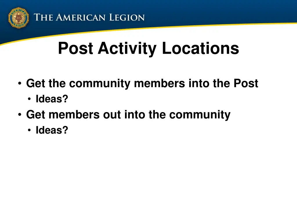 post activity locations