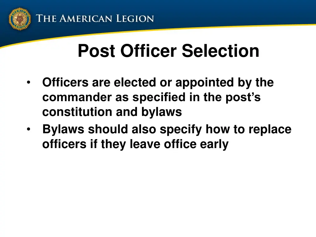 post officer selection