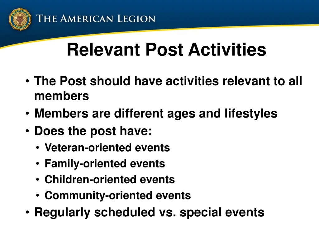 relevant post activities