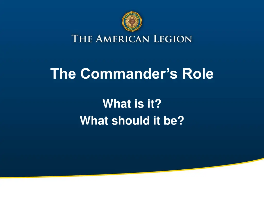the commander s role