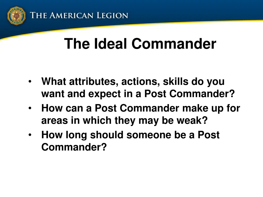 the ideal commander