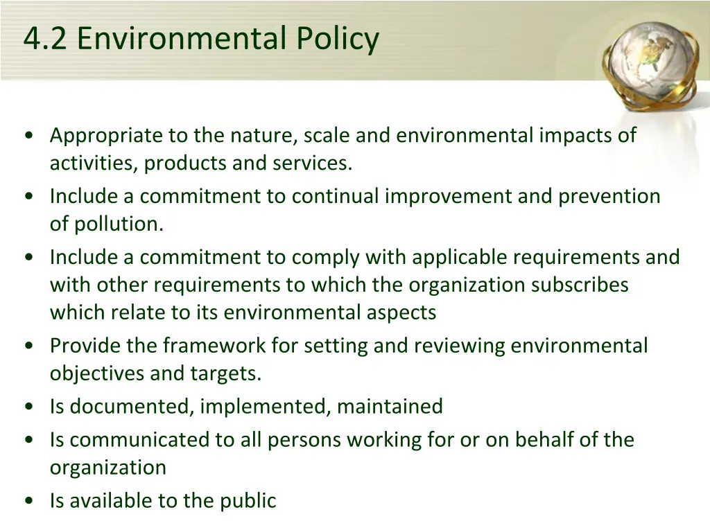 4 2 environmental policy