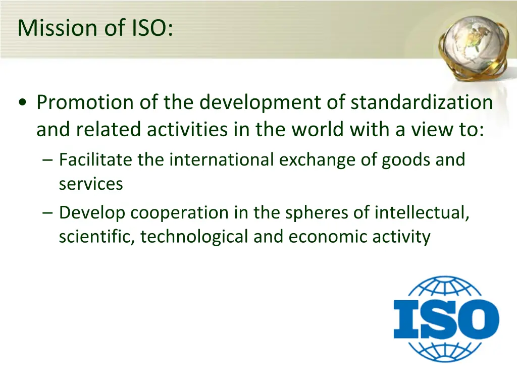 mission of iso