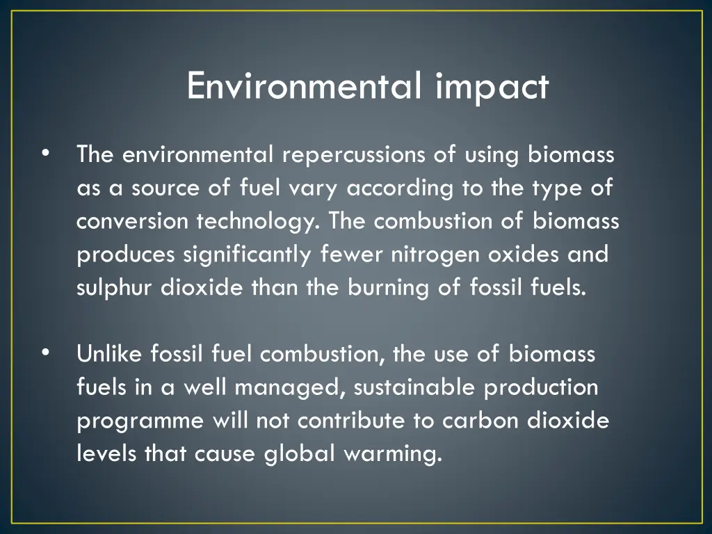environmental impact
